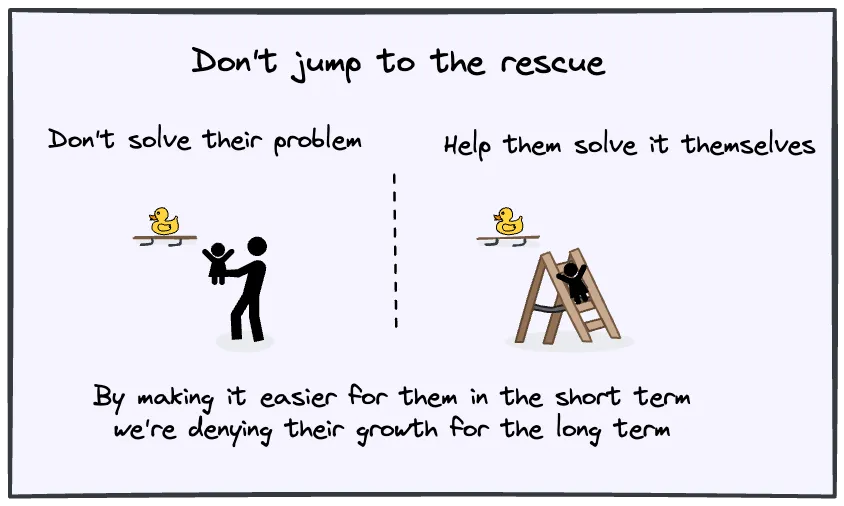 Avoiding rescue preserves others' opportunity to grow